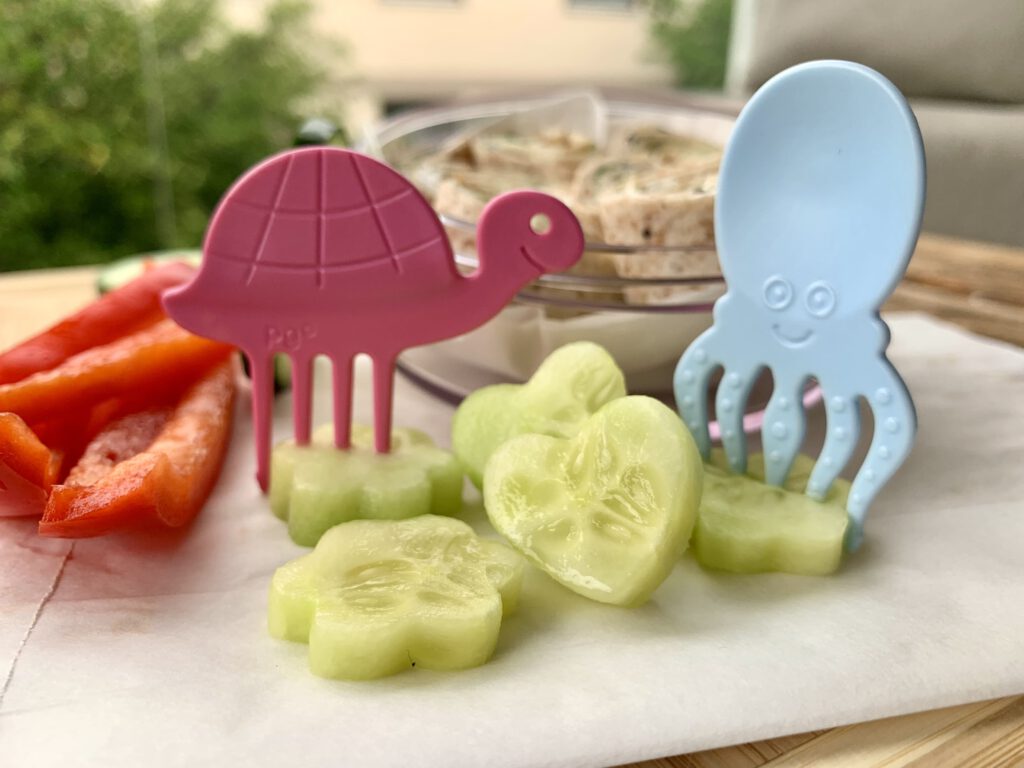 Rohkost mit den Seven Softies von Pieksi & Griffel – spielerischer Zugang zu gesunden Snacks für Kinder.
