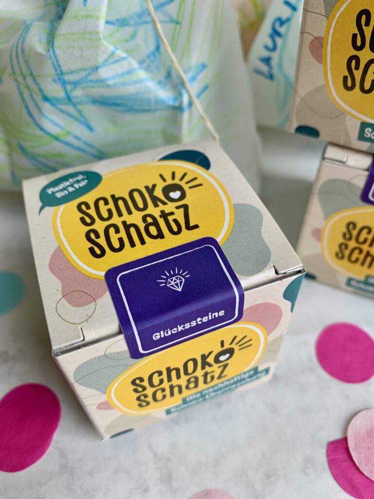 Schokoschätze und fertig gefüllte Mitbringseltüten für den Kindergarten-Geburtstag