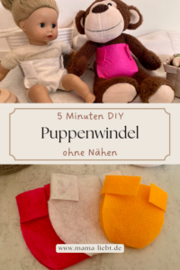 Puppenwindel ohne Nähen Pinterest Pin Puppenwindel ohne Nähen selber basteln - einfache Bastelidee